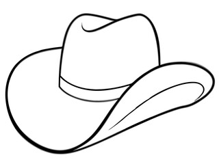 
Cowgirl and Cowboy Hat Line art vector, Cowboy Hat SVG
