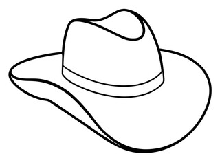 
Cowgirl and Cowboy Hat Line art vector, Cowboy Hat SVG
