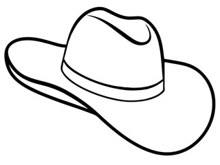 
Cowgirl and Cowboy Hat Line art vector, Cowboy Hat SVG
