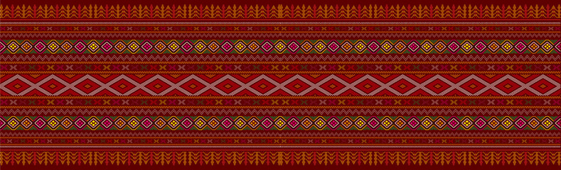 Traditional Ulos Batak pattern, design, decoration, wallpaper, ornament with various colors.