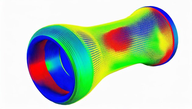 Finite element method (FEM) visulization isolated on white background