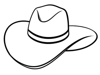 
Cowgirl and Cowboy Hat Line art vector, Cowboy Hat SVG
