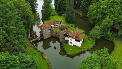 drone photo Turelbaach castle Luxembourg europe