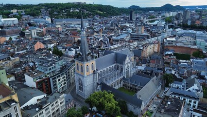 drone photo Saint Paul Cathedral Liège Belgium europe