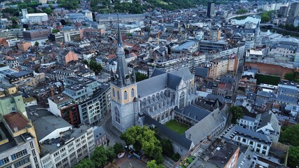 drone photo Saint Paul Cathedral Liège Belgium europe