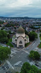drone photo Saint Vincent church Liège Belgium europe