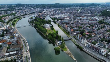Obraz premium drone photo Liège belgium europe