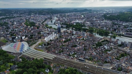 Obraz premium drone photo Liège belgium europe