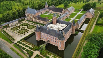 drone photo Alden Biesen castle belgium europe © clemMTravel