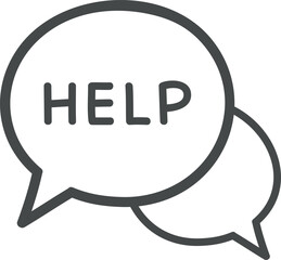 Help service chat icon. Outline help service chat vector icon for web design