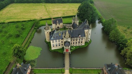 drone photo Laarne castle belgium europe