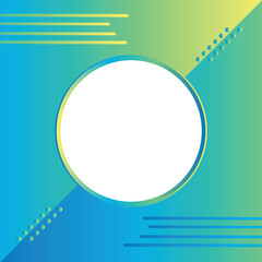 blue and yellow Gradient background circle with a white dot and line