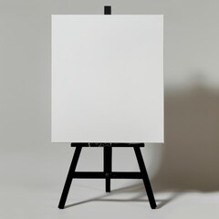 Minimalist Canvas Displayed Elegantly on a Modern Black Easel.