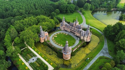 drone photo Ooidonk castle belgium europe