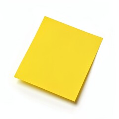 Neon Yellow Post-it Note on Isolated White Background for Focus.