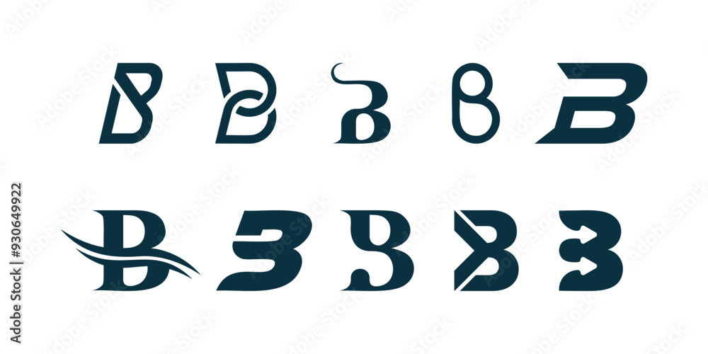 Wall mural vector letter b logo premium template bundle