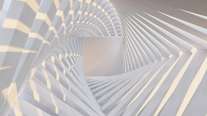 Naklejka premium Abstract architecture background geometric shapes in design interior 3d render
