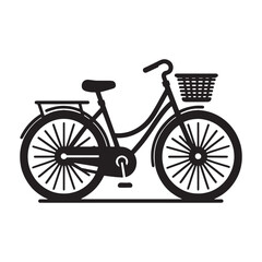 Bicycle vector art silhouette with pure white background