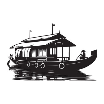 recommend clip art: HouseBoat vector art silhouette design