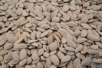 Close up of pumpkin seeds background