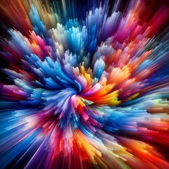 Obraz premium Explosive Burst of Vibrant Colors in Dynamic Abstract Art