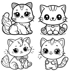 coloring page for toddle of cut Cat 