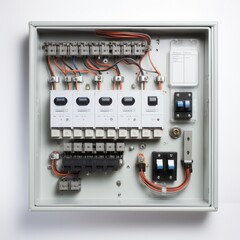Switchboard with Numerous Colorful Buttons and Wires Attached.