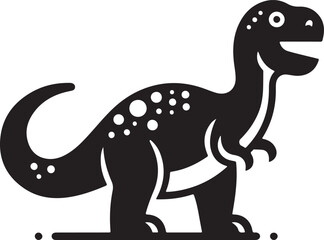 dinosaur and tree black and white silhouette vector art flat graphic design background outline illustrations
