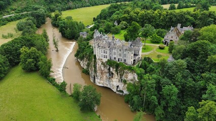 drone photo Walzin castle belgium europe