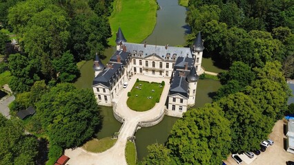 drone photo Ermenonville castle france europe