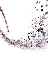  Red Blue White Stars Confetti Overlay