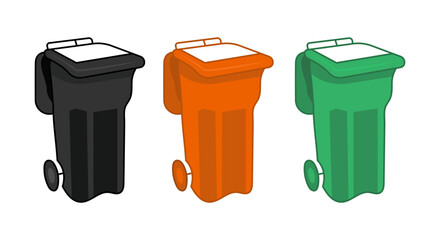 Garbage bin or trash cans vector illustration. Waste sorting containers
