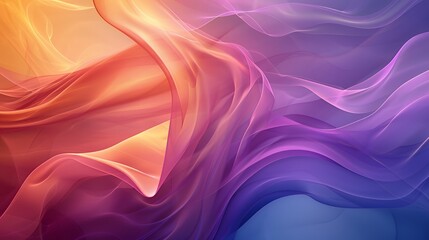 Obraz premium A vibrant abstract design featuring flowing waves of orange, purple, and pink hues.