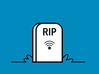 The Tombstone of Wi Fi Sign. Isolated Vector Illustration