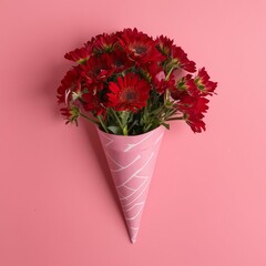 bouquet of pink roses in a vase