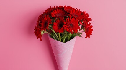 Obraz premium bouquet of pink roses in a vase