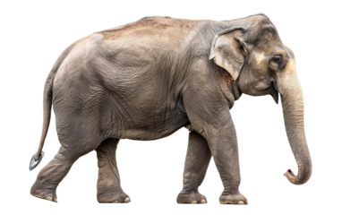 Asian elephant on white background