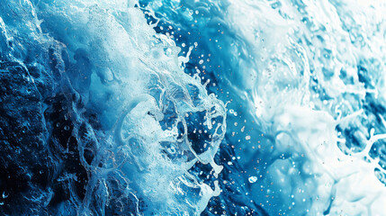 Fototapeta premium A large wave crashing into the shore