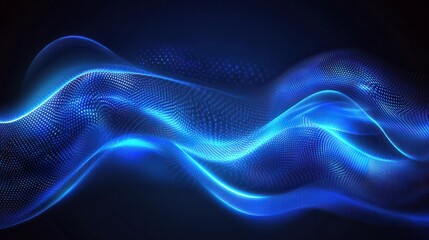 beautiful abstract wave technology background with blue light digital effect corporate concept
