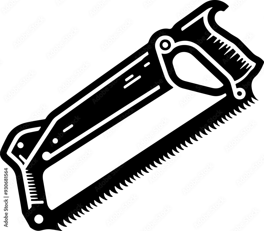 Wall mural hacksaw tool silhouette vector template