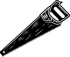 Obraz premium Handsaw Tool Silhouette Vector Template
