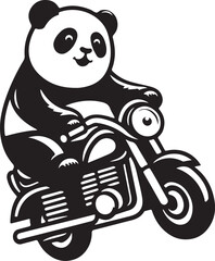 A beautiful  panda ride motor cycle vector design.