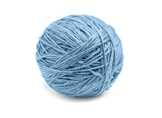 ball of yarn on white background