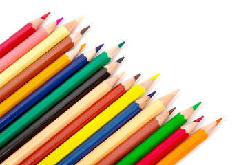 Color pencils isolated on white background.