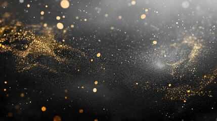 Elegant grey christmas card background texture with gold glitter and dark colors