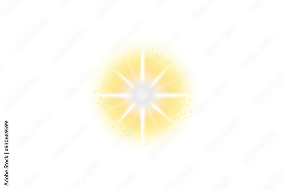 Wall mural shining star. starlight with bright sparkles effect isolated on transparent background. glowing flar