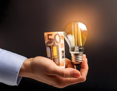 A person is holding a light bulb in their hand