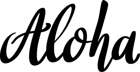 Fototapeta premium Aloha. Lettering phrase isolated on white background. Design element for poster, card, banner, sign. Vector illustration