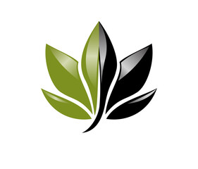 green leaf logo, icon, symbol