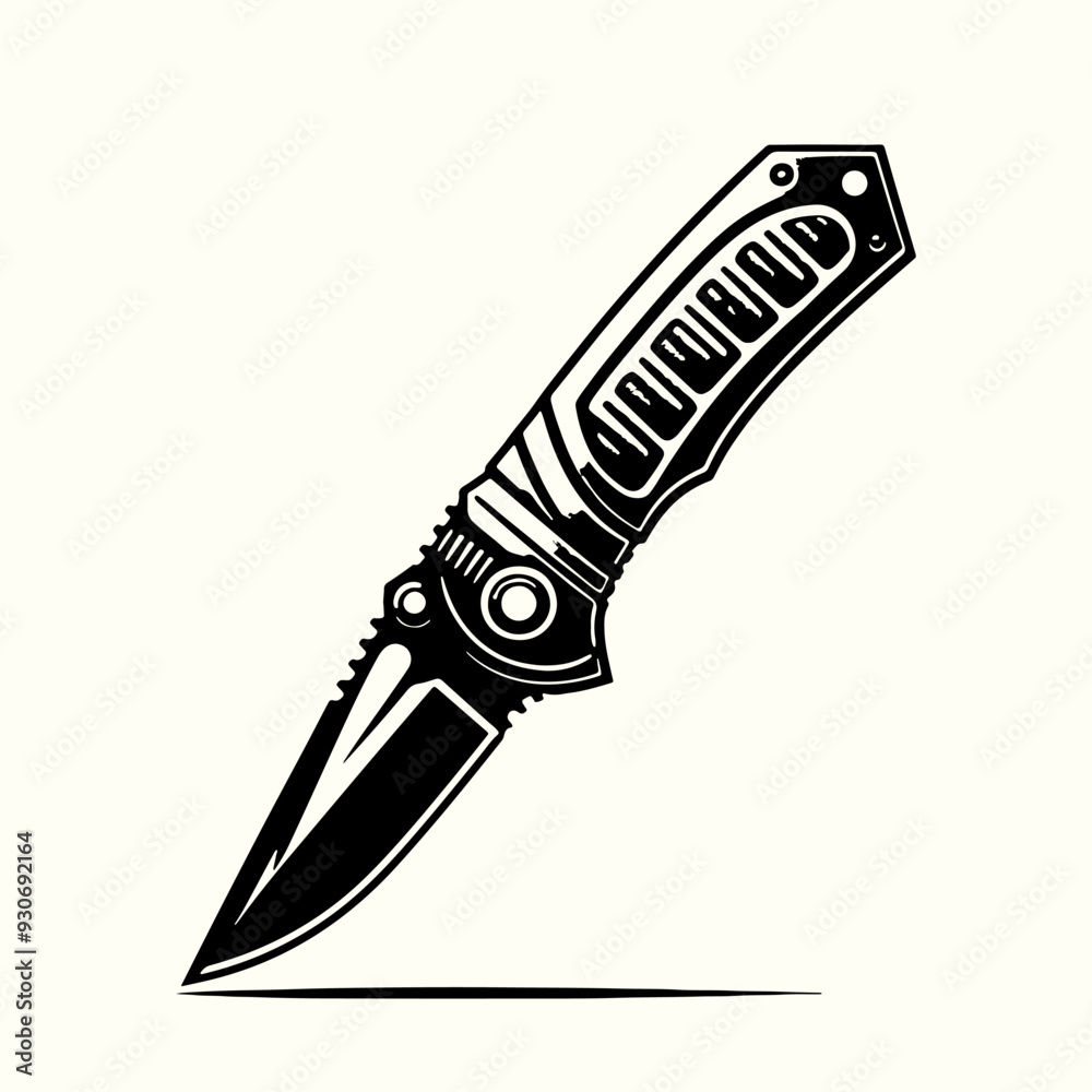 Wall mural utility knife tool silhouette vector template